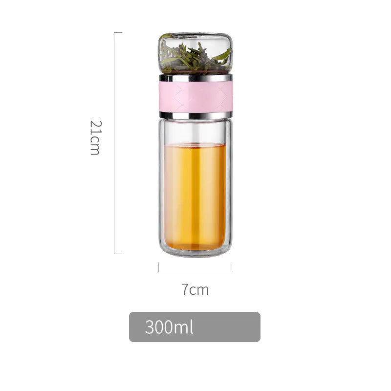 Double-Wall Glass Tea Infuser Cup