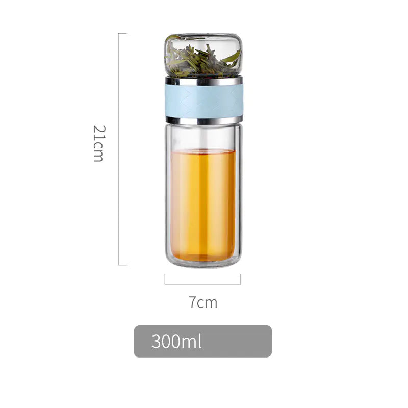 Double-Wall Glass Tea Infuser Cup