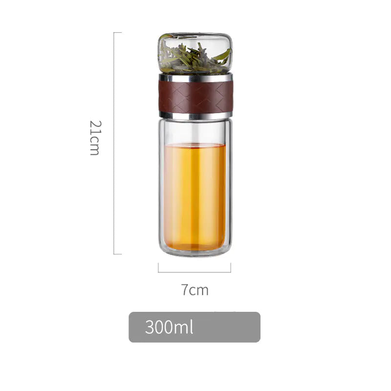 Double-Wall Glass Tea Infuser Cup